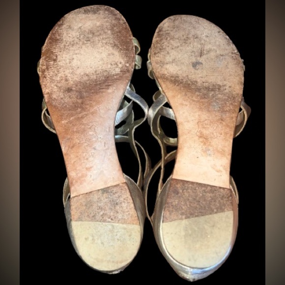 Boden Gold Leather Gladiator Sandals sz 8 - Picture 5 of 6